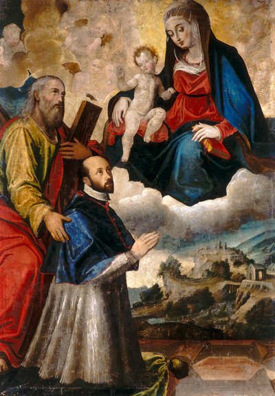 Madonna mit Kind, Heiligem und Prälat von Italian School